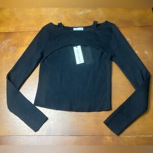 Freshman 1996 Sz Small Black Layered Sweater Long sleeve Tank Top Cropped NWT